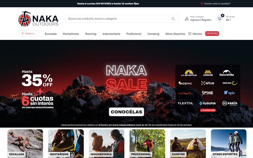 Naka Outdoors website