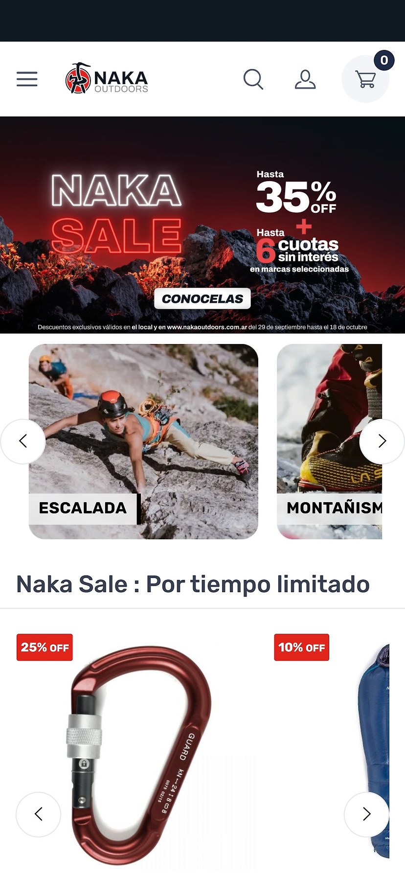 Naka Outdoors website